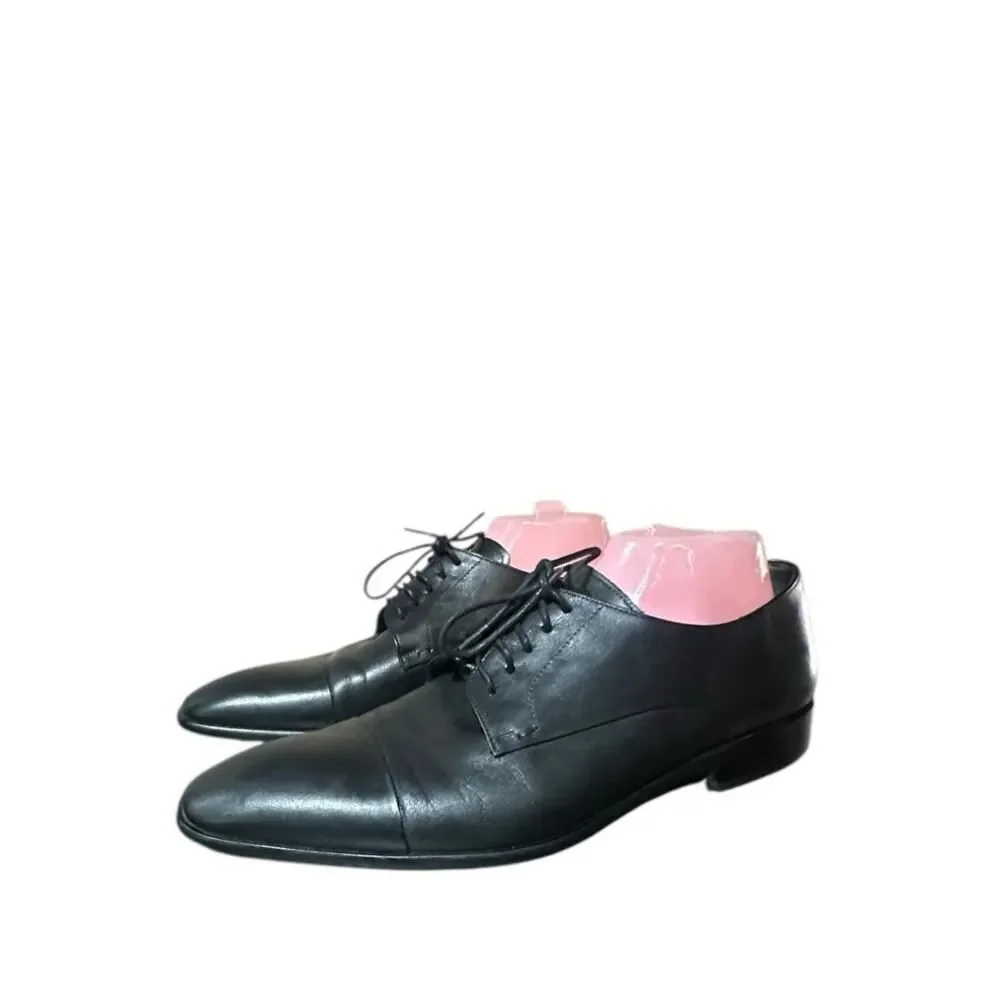 Michael Alba Exklusive Schuhe Black Leather Derby Handmade Germany Sz 43 US 10